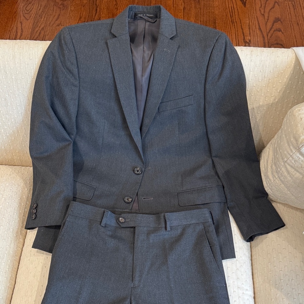 Boys Classic Two-Piece Suit - Charcoal Gray